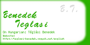 benedek teglasi business card