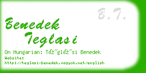 benedek teglasi business card